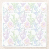 Watercolor-Wildblume-Kaktus-Muster Glasuntersetzer (Rückseite)