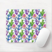 Watercolor-Wildblume-Kaktus-Muster Mousepad (Mit Mouse)