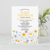 watercolor wildflower baby shower invitation einladung (Stehend Vorderseite)