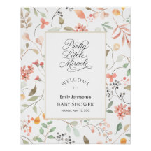 Watercolor Wildflower Baby Shower Party Signs