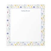 Watercolor Wildflower Borders Notepad Notizblock (Vorderseite)
