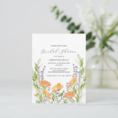 Watercolor Wildflower Bridal Shower Invitations (Stehend Vorderseite)