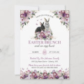 Watercolor Wildflower Bunnies Easter Sunday Brunch Einladung (Vorderseite)
