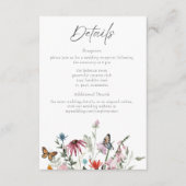 Watercolor Wildflower Butterfly Modern Wedding Begleitkarte (Vorderseite)