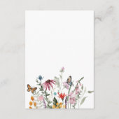 Watercolor Wildflower Butterfly Modern Wedding Begleitkarte (Rückseite)