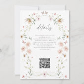 Watercolor Wildflower Butterfly Modern Wedding Einladung (Rückseite)