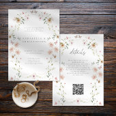 Watercolor Wildflower Butterfly Modern Wedding Einladung