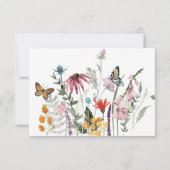 Watercolor Wildflower Butterfly Modern Wedding Save The Date (Rückseite)