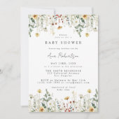 Watercolor Wildflower Field Baby Shower Einladung (Vorderseite)