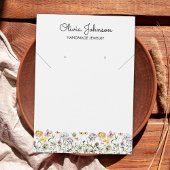 Watercolor Wildflower Garden Jewelry Display Card