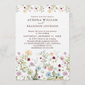 Watercolor Wildflower Garden QR Code RSVP Wedding  Einladung (Vorderseite)