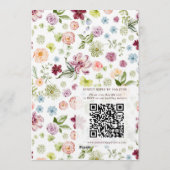 Watercolor Wildflower Garden QR Code RSVP Wedding  Einladung (Rückseite)