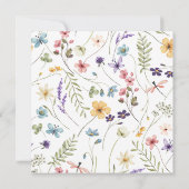 Watercolor Wildflower Girl 1st Birthday Dankeskarte (Rückseite)