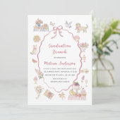  Watercolor wildflower graduation brunch invitatio Einladung (Stehend Vorderseite)