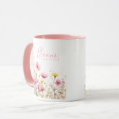 Watercolor Wildflower Meadow "Bloom" Tasse (Vorderseite Links)