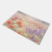 Watercolor Wildflower Meadow Scene Fußmatte (Schrägansicht)
