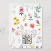 Watercolor Wildflower Spring Arch QR Code Wedding Einladung (Rückseite)
