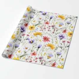 Watercolor Wildflower Spring Garden Floral Geschenkpapier