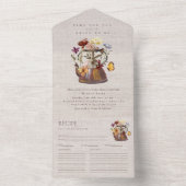 Watercolor Wildflower Tea Party Bridal Shower All In One Einladung (Innen Boden)
