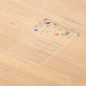 Watercolor Wildflower Wedding Acryleinladungen (Ablage )
