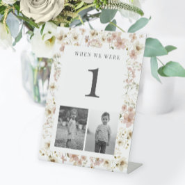 Watercolor Wildflower Wedding Age Table Number Sockelschild