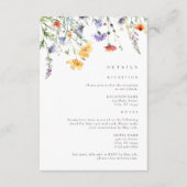 Watercolor Wildflower Wedding Details Begleitkarte (Vorderseite)
