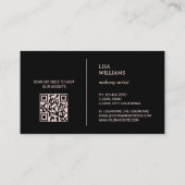 Watercolor Wildflowers Black Visitenkarte (Rückseite)