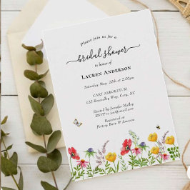 Watercolor wildflowers Bridal shower invitation Ankündigung
