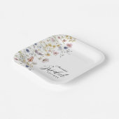 Watercolor Wildflowers Floral Bridal Shower Pappteller (Gewinkelt)