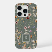 Watercolor Wildflowers Floral Monogrammed iPhone Hülle (Rückseite)