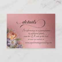 Watercolor Wildflowers, QR Code - Rose Gold