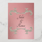 Watercolor Wildflowers - Rose-Gold Folieneinladung (Rückseite)