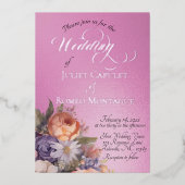 Watercolor Wildflowers - Rose Pink Folieneinladung (Vorderseite)