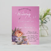 Watercolor Wildflowers - Rose Pink Folieneinladung (Stehend vorne)