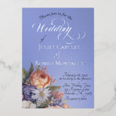 Watercolor Wildflowers - Sky Blue Folieneinladung (Vorderseite)