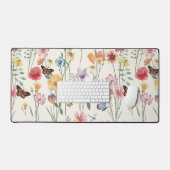 Watercolor Wildflowers Spring Summer Meadow   Schreibtischunterlage (Tastatur & Maus)