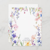 Watercolor Wildflowers Stationery Note Card Einladung (Vorne/Hinten)