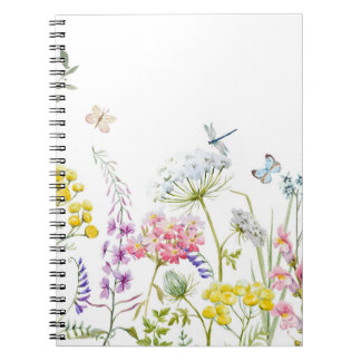 Watercolor Wildflowers Summer Meadow Floral  Notizblock