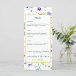 Watercolor Wildflowers Wedding Menükarte