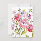 Watercolor Wildflowers Weddinge RSVP Card (Rückseite)