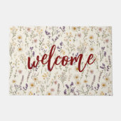 Watercolor Wildflowers Welcome Fußmatte (Vorderseite)