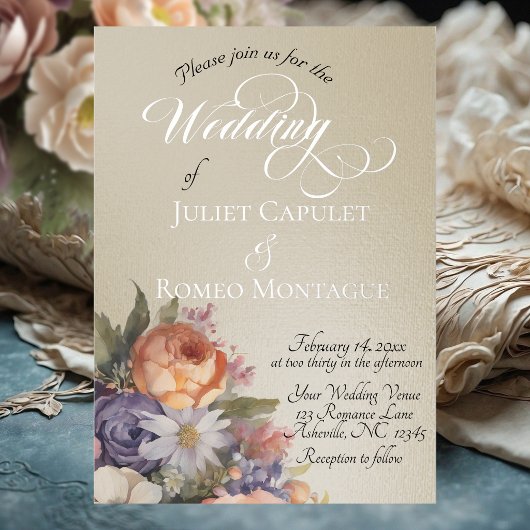 Watercolor Wildflowers - Wheat Folieneinladung