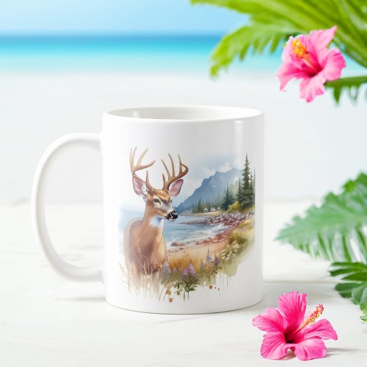 Watercolor-Wildschweinhirsche Kaffeetasse