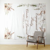 Watercolor Willkommen Elegante Boho Engagement Par Wandteppich (Beispiel (Horizontal))