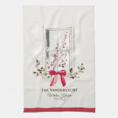 Watercolor Window & Berry Christmas Geschirrtuch (Vertikal)