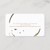 Watercolor Wine Stain Gold Wine Glass  Visitenkarte (Rückseite)