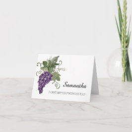 Watercolor Wine Vineyard Be my bridesmaid? Einladung