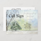 Watercolor Winter Antenna Ham Radio QSL Karte (Vorne/Hinten)
