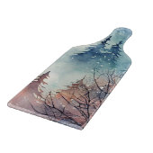 Watercolor Winter Art Cutting Board Schneidebrett (Ecke)