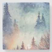 Watercolor Winter Art Untersetzer (Vorderseite)